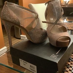 INC Glittery platform peep toes sandals